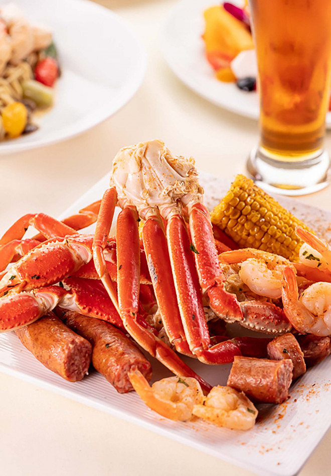 Seafood crab boil served at Legends Sports Bar every Wednesday.
