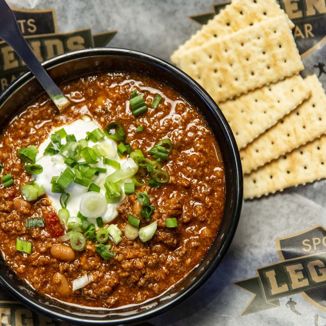 Chili served at Legends Sports Bar at Saracen Casino Resort.